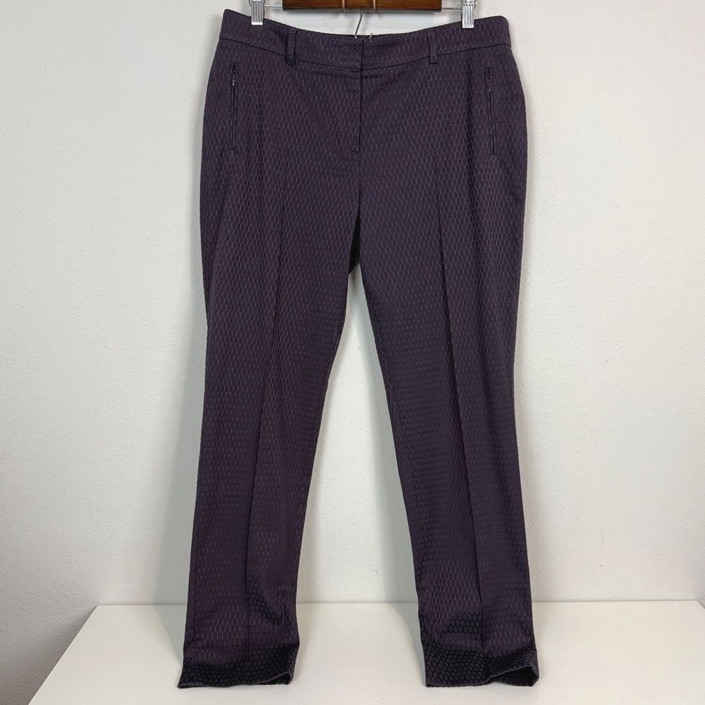 Akris Punto Purple Black Polkadot Tapered Trouser Pants 12